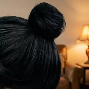 똥머리 묶음머리 가발 볼륨 올림 승무원 헤어 업스타일 곱창 뒷머리-WFNHYOS