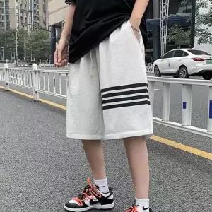 남성 배색 스트라이프 밴딩 반바지 1P 캐주얼 숏팬츠 남자여름바지 (WC6FD42)