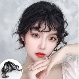 WL 꼬불거리는 자연스러운 앞머리 파마 가발 똑딱이 곱슬곱슬 사랑스러운-WFNM4MI