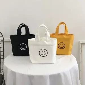 스마일미니에코백 미니가방 에코백 보조가방 캔버스백 손가방 캐주얼 (WC0577C)