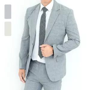 고품질 남성 카치온 시원한 클래식 베이지 그레이 여름정장 슬림정장 (WC588D9)