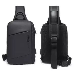 고급 남성 보조 바디백 USB 충전 크로스 웨이스트백 남성크로스백 (W5A7AAC)