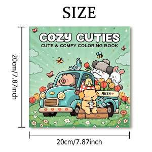 COZY CUTIES 대담하고 쉬운 패턴 성인을 위한 색칠하기 책 귀여운 그림책 파티와 생일을 완벽한 선물
