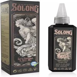 타투 잉크 솔롱 S 시리즈 3.4온스 100ml 프로페셔널 블랙 - 프리미엄 용품 TI303S-100-031