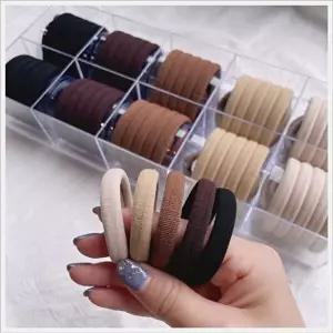 WL 여성 똥머리 고무줄 헤어밴드 머리끈 브라운 20p-WFNMVJY