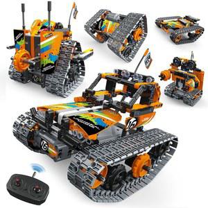 Opmind 5 in 1 STEM 리모컨 빌딩 키트 392Pcs 블록 Erector Projects 세트 장난감 8-12세 어린이를 위한 장난감 탱크 제작/로봇 제작/AVT DIY 과학 교육 6 7 9 10 11세 소년 소녀 선물 아이디어