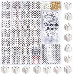 추가 모음과 숫자가 포함된 DoDobead 1650개 문자 비즈 키트, 팔찌 제작용 알파벳 비즈, 우정 팔찌에 완벽합니다