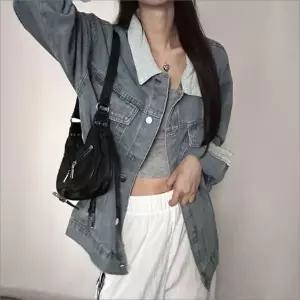 [하프클럽/셀럽하우스]데님 아우터 청자켓 여자 루즈핏 간절기 자켓 워싱