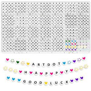 주얼리 제작 키트용 ARDOT 1400 PCS 레터 비즈, 우정 팔찌용 28가지 스타일 알파벳 보관 케이스 포함 다양한 프레피 비즈