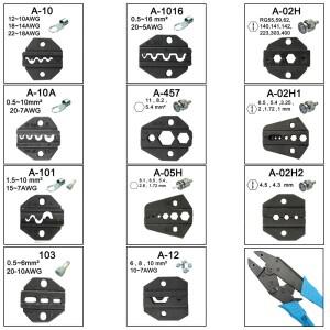 HS HS-05H AM-10 EM-6B1 크림핑 필러 머신, 모듈 조, A05H A02H2 A12 다이 세트