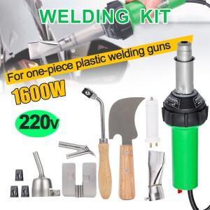220V 플라스틱 용접 총 1600W 기계 전기 뜨거운 공기 토치 + 가열 코어/PVC 용 노즐 액세서리