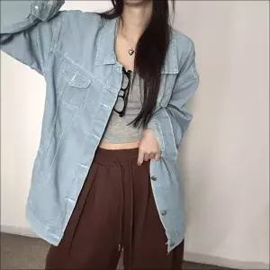 [하프클럽/셀럽하우스]청남방 여자 자켓 간절기 오버핏 데일리 데님 아우터