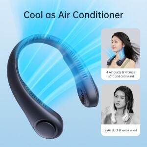 JISULIFE 휴대용 목 팬 전기 무선 USB 충전식 미니 Ventilador 냉각 Bladeless 음소거 넥 밴드 스포츠
