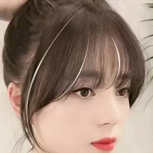 앞머리가발 여신앞머리 자연스러운 부분가발 시스루뱅 똑딱이피스-WFNOP0E