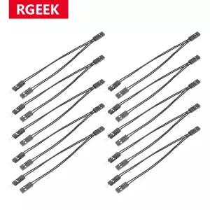 RGEEK 10cm 단일 여성-듀얼 남성 점프 와이어 2 핀 1 여성-2 점퍼 분배기 PC 마더 보드 용 2.54mm Dupond