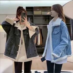 [하프클럽/셀럽하우스]점퍼 아우터 여자 퍼 리버시블 데님 청자켓 양면