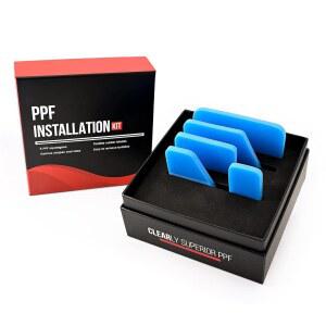 NEWISHTOOL 소프트 PPF 5in1 블루 세트 - 자동차 비닐 랩 틴트 필름 페인트 보호 코팅 설치용 긁힘 방지 고무 스퀴지 키트 다양한 크기의 TPU 스크레이퍼 도구 상자에 포장되어 있습니다