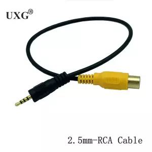 2.5mm 잭 수-RCA 암 어댑터 케이블 스테레오 AV GPS 입력 컨버터 블랙 비디오