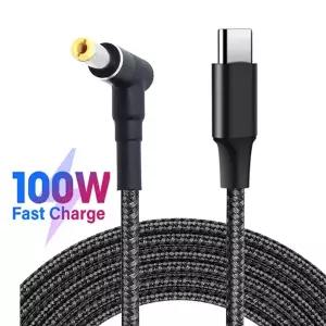 100W USB-C to DC 5.5x2.5mm 노트북 충전기 - 아수스 레노버 도시바용 고속 충전 PD 케이블 18-20V