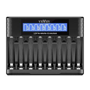 VXIVXIV NI-MH AAA 배터리 충전기 1.2V NI-CD 배터리용 8 슬롯 충전기