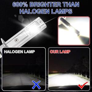 H1 LED 헤드라이트 전구 자동차 캔버스용 고출력 조명 800000LM 1000W 미니 사이즈 포커스 헤드램프 안개등