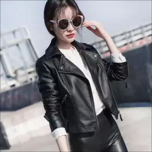[하프클럽/셀럽하우스]여성자켓 라이더 페이크레더 가죽 슬림핏 봄가을 아우터
