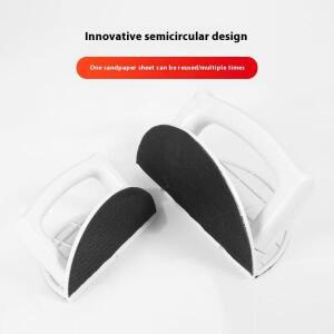 1세트 플라스틱 코너 샌더  핸드헬드 도구 목공 DIY  자가접착 반원형 샌딩 패드 홀더