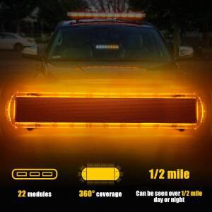 47인치 COB LED  옥상 비상 스트로브 LED바조절식 장착 브래킷 포함  경고  조명
