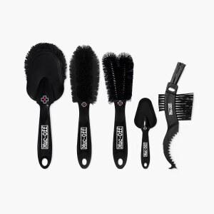 Muc-Off 206 5피스 프리미엄 브러시 키트 - 내구성이 뛰어난 나일론 칫솔모와 인체공학적 고무 처리 손잡이가 포함된 자전거 청소 5개 포함. 충격을 최소화합니다