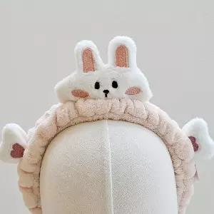 [하프클럽/]TBZ 큐티 토끼 하트 소프트 머리띠 세안밴드 세수머리띠