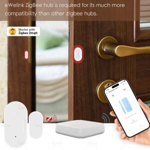 Ewelink Zigbee 도어 센서 무선 자기 창 열기 닫기 경보 감지기는 Zigbee2MQTT와 함께 작동 Alexa Google