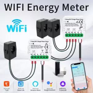 WIFI 에너지 스마트 미터 1CH 2CH PV 전류 클램프 모니터 80A 태양 변압기 1CH