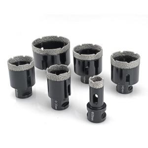1Pcs M14 스레드 다이아몬드 건식 진공 Brazed 드릴링 코어 비트 세트 도자기 타일 크라운 화강암 대리석