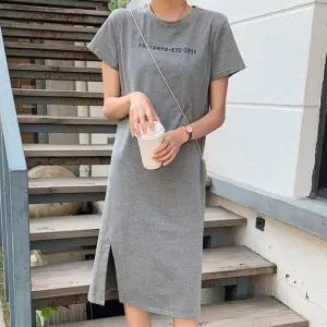 여성 데일리 옆트임 반팔 롱원피스 1 1 (50508879)