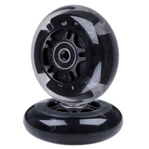 AOWISH 80MM 라이트 업 스쿠터 휠 스쿠터 뒷바퀴 2팩 | 인라인 스케이트 롤러 블레이드 3륜 킥 스쿠터 등을 위한 LED 플래시 플래시 교체 휠 ABEC-9 포함