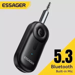 Essager Bluetooth 5.3 어댑터 오디오 음악 수신기 용 3.5mm AUX 잭 자동차 스피커 헤드셋 태블릿 노트북