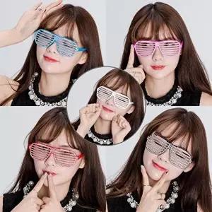 고품질 TBZ 축제파티소품 셔터쉐이드 큐빅포인트 안경 파티의상 코스튬 이모지코스튬 파티의상 WFNHJTW