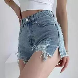 여름 데님 팬츠 찢청 여성 트렌디 클럽의상