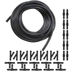 GKmow 4M/13피트 범용 워셔액 호스, 30개의 호스 커넥터, 자동차 앞유리 워셔 키트, 대부분의 물 펌프와 노즐 연결(블랙)