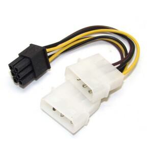 듀얼 4 핀 Molex IDE-6 PCI-E 그래픽 카드 Y 전원 케이블 어댑터 코드