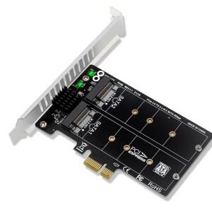 더블 디스크 디스플레이 카드 RAID 스플리터 확장 PH58 2 x M2 SATA to PCIE 어댑터 X1 NGFF SSD