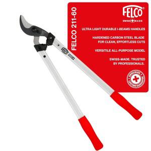 FELCO F211-60 스위스산 원예용 로퍼 u2013 24인치 경량 정밀 로퍼 트리 트리밍 | 나뭇가지 절단기 | 곡선 바이패스 블레이드가 있는 트리 트리머 도구 | I-빔 핸들 | 조경