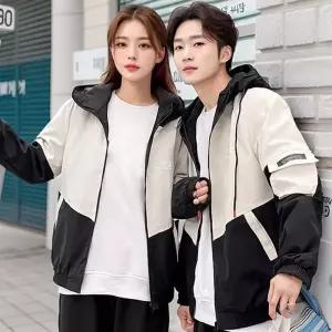 [하프클럽/]TBZ 남여공용 커플 바람막이 투톤 바시티 자켓