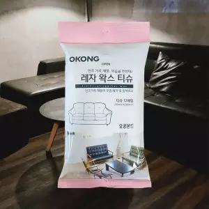 오공 레자왁스티슈12매 소파 자동차 인조가죽오염제거 인조가죽세제 레자오염제거 인조가죽보습