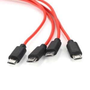 멀티 충전 케이블 4 in 1 다중 마이크로 B 코드 어댑터