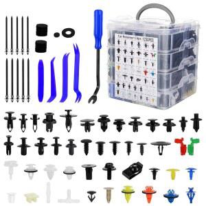 1365Pcs 자동차 푸시 리테이너 클립 본체 플라스틱 패스너 키트 펜더 리벳 44 가장 인기 있는 크기의 나일론 핀 세트, 도요타 GM 포드 혼다 아큐라 크라이슬러, 블루