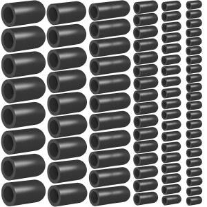80PCS 진공 호스 캡, 커넥터 정렬 6사이즈 블랙 고무 카뷰레터 플러그용 자동차 토포매틱 교체 부품, 흡기 매니폴드 피팅