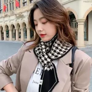 블랙 니트 스카프 쁘띠 목도리 고리 자동차 머플러 패션 넥워머 체크머플러 쁘띠목도리