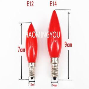 2PCS 촛불 빛 E12 E27 E14 B22 LED 전구 AC220V 조경 조명 빨간색 360도 PC 플라스틱 램프