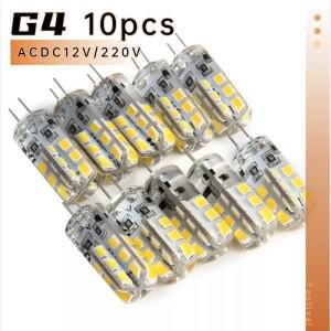 10Pcs G4 Led 전구 2W 3W 5W 9W 10W AC/DC12V/AC220V 3014SMD 실리콘 램프  화이트/화이트 l 360 각도 LED